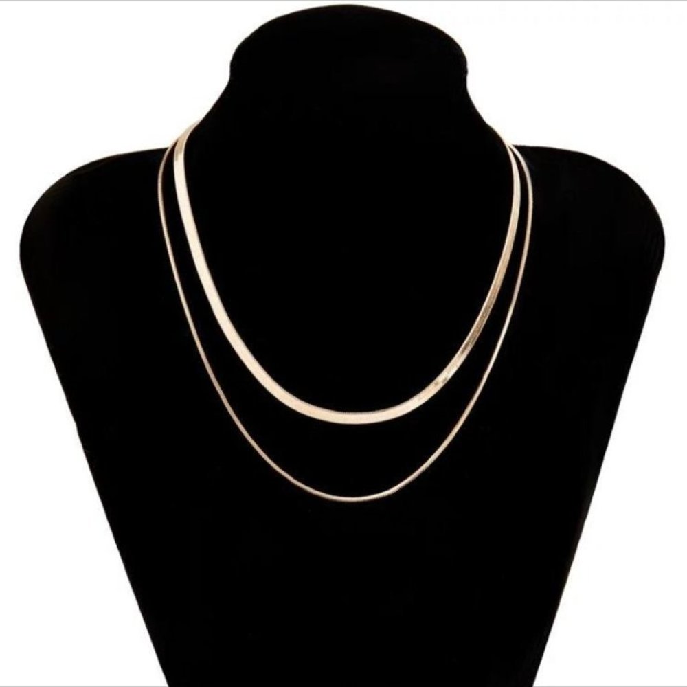 New Gold plated Boho Double Layer Necklace - Picture 4 of 6